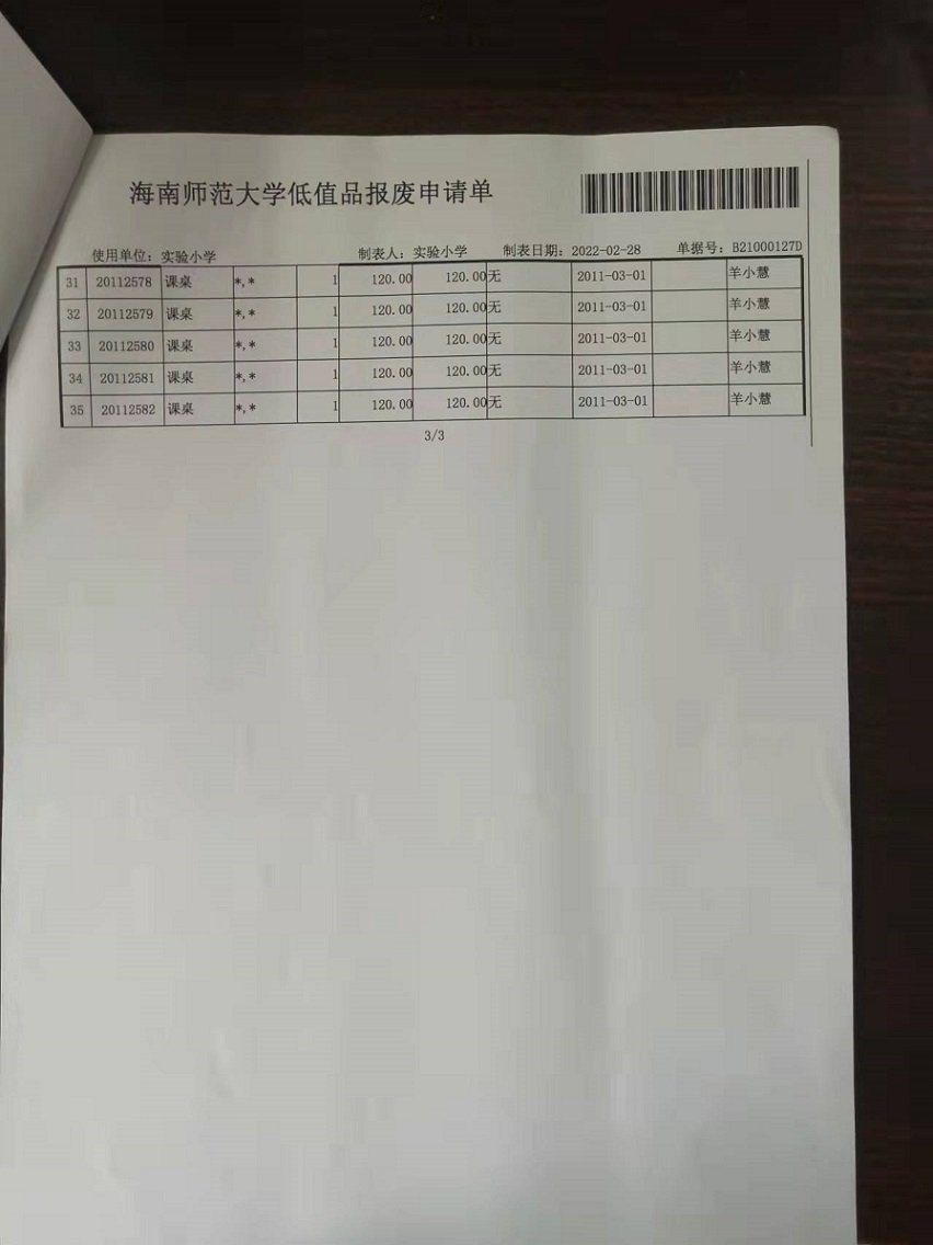 爱爱啦
固定资产处置签批单